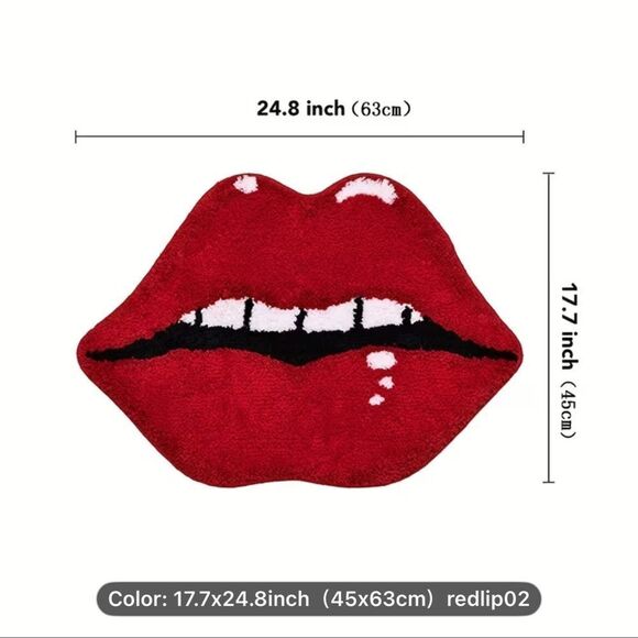 Red Lips rug - Picture 3 of 8